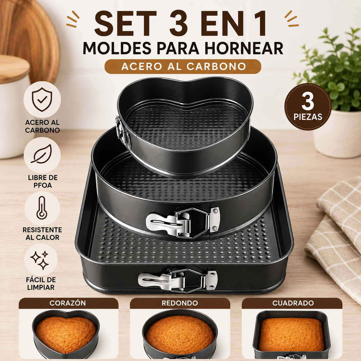 SET 3 EN 1 MOLDES PARA HORNEAR