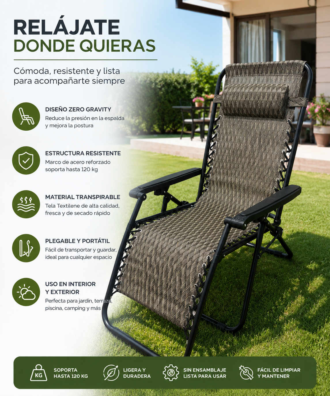 SILLA PLEGABLE GRAVEDAD CERO