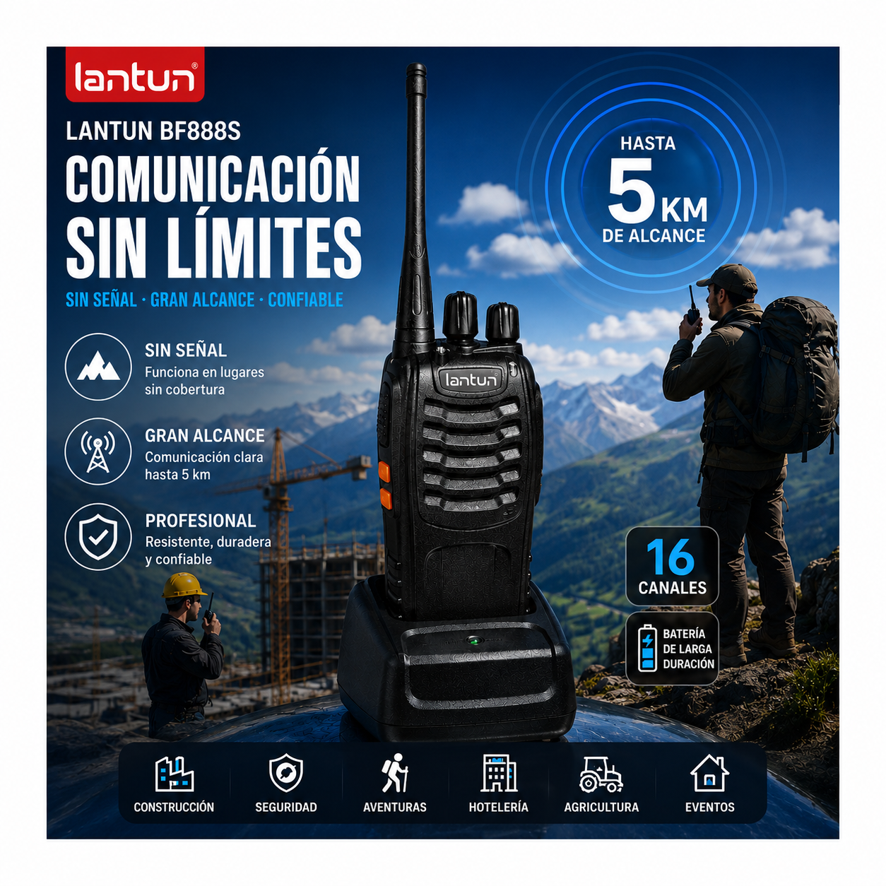 RADIOS WALKIE TALKIE PROFESIONAL BF888S